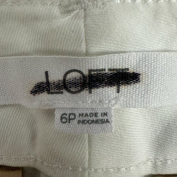 Loft Womens White Monroe Slim Fit Cropped Pants Size 6P Cotton & Spandex - Picture 4 of 6